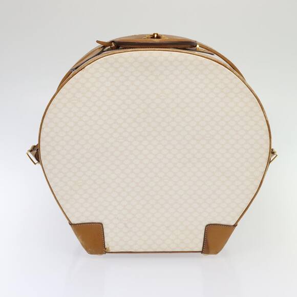 CELINE Macadam Canvas Hat Case Trunk Pvc Leather White - Picture 7 of 13